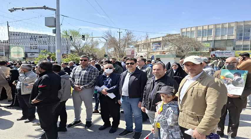 حضور کارکنان سازمان همیاری شهرداری‌های کرمانشاه در راهپیمایی روز قدس